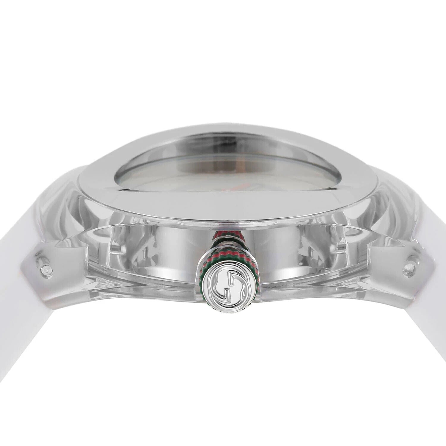  Shop Authentic Gucci Sync Quartz White Dial White Rubber Strap Unisex Watch - YA137302 - Luxxuri