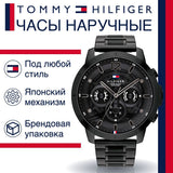  Shop Authentic Tommy Hilfiger Classic Chronograph Black Dial Black Steel Strap Watch For Men - 1710494 - Luxxuri