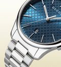  Shop Authentic Gucci G Timeless Blue Dial Silver Steel Strap Watch For Men - YA126316 - Luxxuri