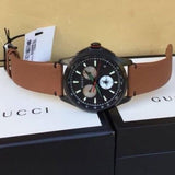  Shop Authentic Gucci G-Timeless Chronograph Black Dial Brown Leather Strap Watch For Men - YA126271 - Luxxuri