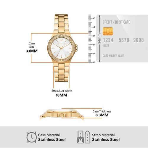  Shop Authentic Michael Kors Lennox Three-Hand Silver Dial Gold Steel Strap Watch For Women - MK7278 - Luxxuri