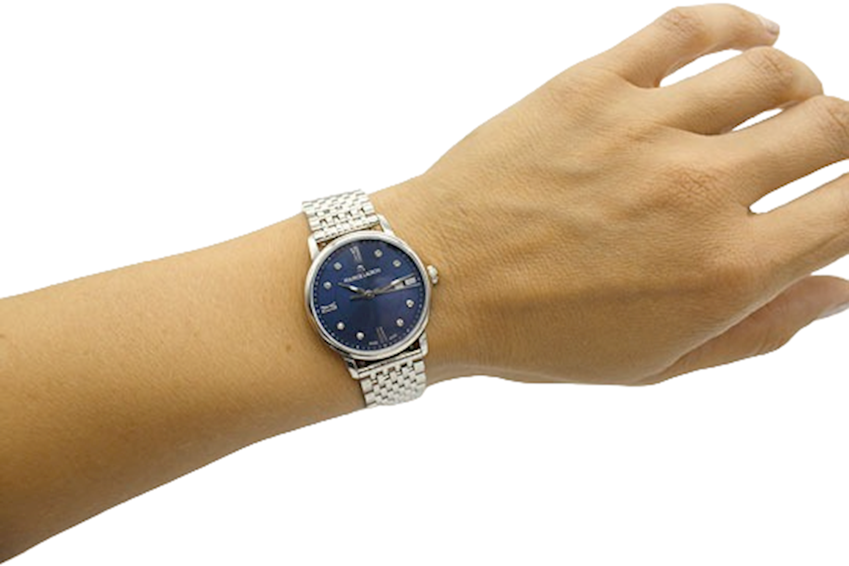  Shop Authentic Maurice Lacroix Eliros Diamonds Blue Dial Silver Steel Strap Watch For Women - EL1094-SS002-450-1 - Luxxuri