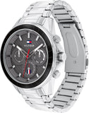  Shop Authentic Tommy Hilfiger Aiden Chronograph Grey Dial Silver Steel Strap Watch For Men - 1791857 - Luxxuri