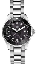  Shop Authentic Tag Heuer Aquaracer Quartz Black Dial Silver Steel Strap Watch for Women - WAY131M.BA0748 - Luxxuri