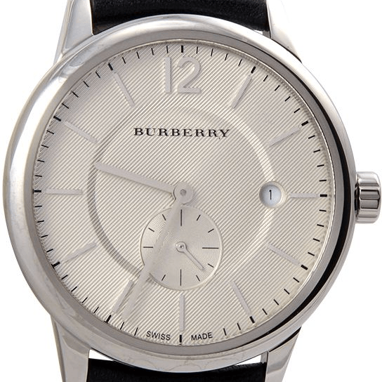  Shop Authentic Burberry Classic Round Cream Dial Black Leather Strap Watch for Men - BU10008 - Luxxuri