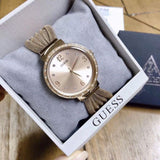  Shop Authentic Guess Chiffon Gold Dial Gold Mesh Bracelet Watch For Women - W1083L2 - Luxxuri