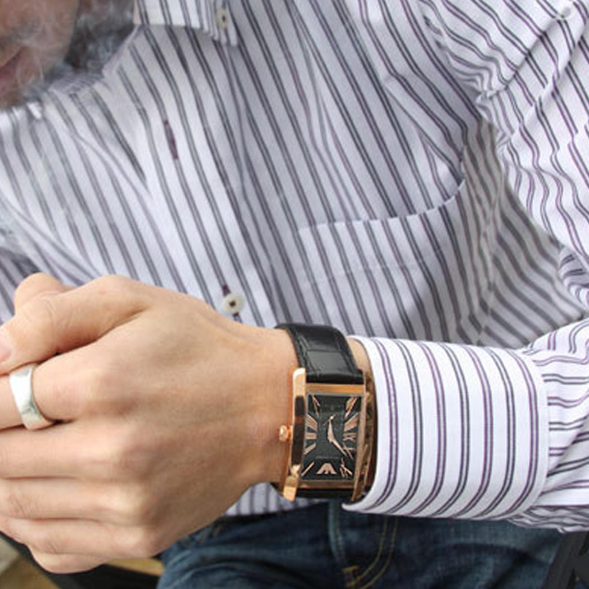  Shop Authentic Emporio Armani Classic Black & Rose Gold Dial Black Leather Strap Watch For Men - AR0168 - Luxxuri