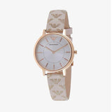  Shop Authentic Emporio Armani Classic White Dial Beige Leather Strap Watch For Women - AR11008 - Luxxuri