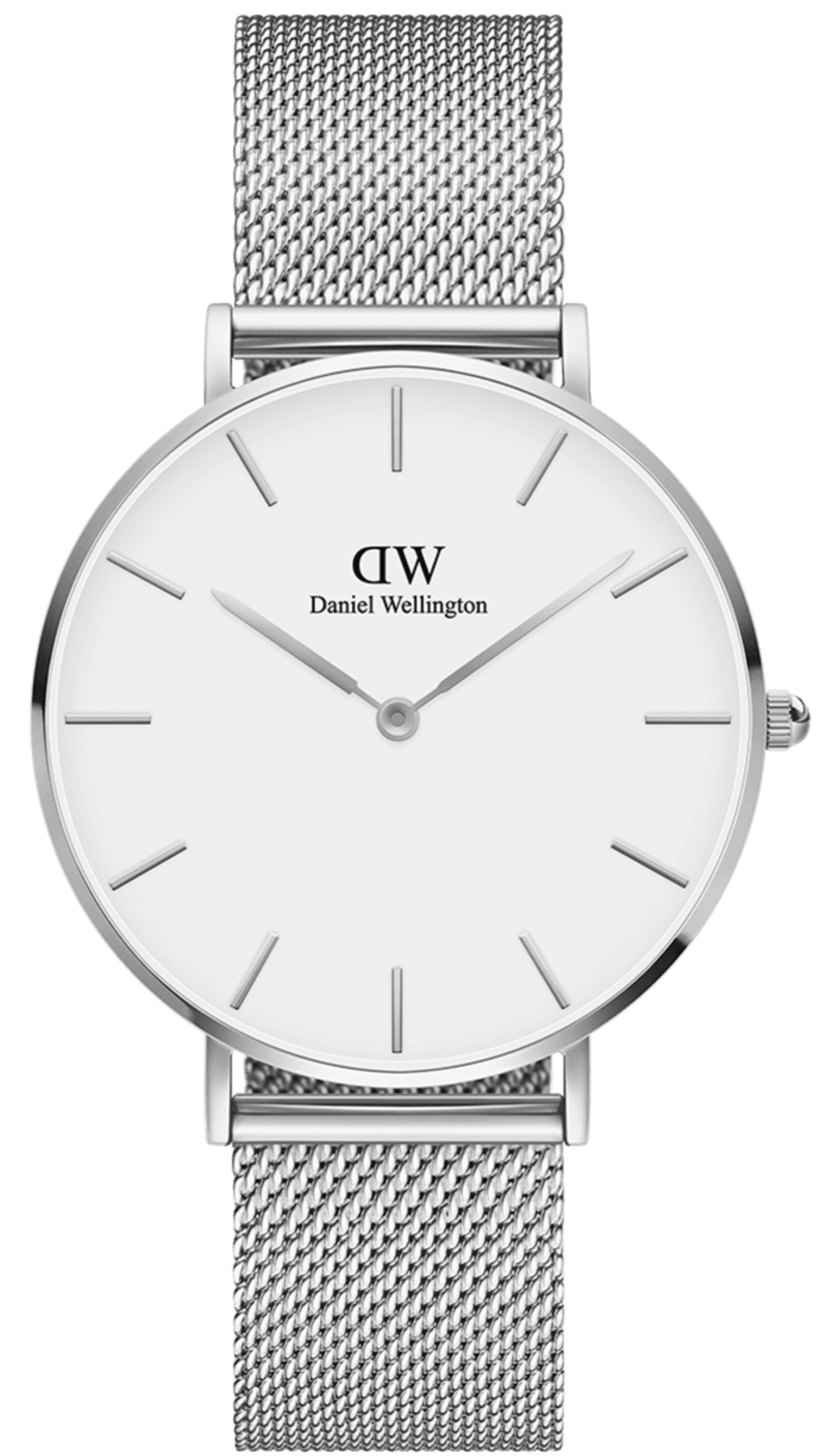  Shop Authentic Daniel Wellington Petite Sterling Quartz White Dial Silver Mesh Bracelet Watch For Men - DW00100306 - Luxxuri