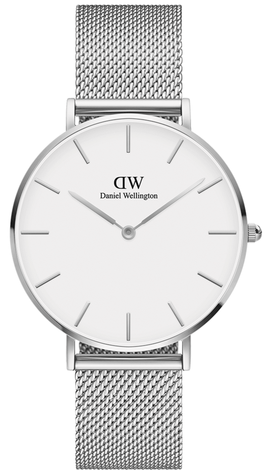  Shop Authentic Daniel Wellington Petite Sterling Quartz White Dial Silver Mesh Bracelet Watch For Men - DW00100306 - Luxxuri