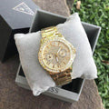  Shop Authentic Guess Sassy Analog Quartz Gold Dial Gold Steel Strap Watch For Women - W0705L2 - Luxxuri