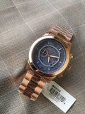 Shop Authentic Michael Kors Runway Stop Hunger Quartz Blue Dial Rose Gold Steel Strap Watch For Men - MK8358 - Luxxuri