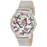  Shop Authentic Guess Sparkle Butterfly White Dial Silver Leather Strap Watch For Women - GW0008L1 - Luxxuri