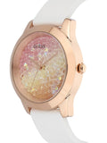  Shop Authentic Guess Crush Crystals Gold Dial White Rubber Strap Watch for Women - W1223L3 - Luxxuri
