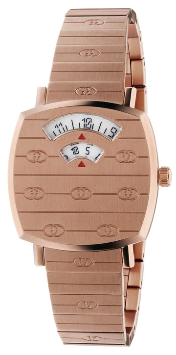  Shop Authentic Gucci Grip Quartz Rose Gold Dial Rose Gold Steel Strap Watch For Women - YA157505 - Luxxuri