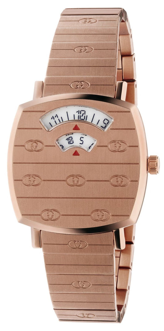  Shop Authentic Gucci Grip Quartz Rose Gold Dial Rose Gold Steel Strap Watch For Women - YA157505 - Luxxuri