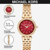  Shop Authentic Michael Kors Darci Quartz Mother of Pearl Red Dial Gold Steel Strap Watch For Women - MK3583 - Luxxuri