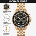  Shop Authentic Michael Kors Bayville Chronograph Black Dial Gold Steel Strap Watch For Men - MK8726 - Luxxuri