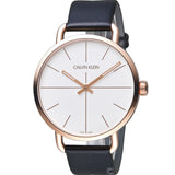 Shop Authentic Calvin Klein Even White Dial Black Leather Strap Watch for Women - K7B216C6 - Luxxuri