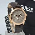  Shop Authentic Guess Wafer Quartz Beige Dial Brown Leather Strap Watch For Men - W0496G1 - Luxxuri