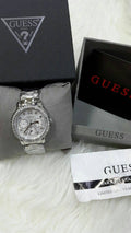  Shop Authentic Guess Enchanting Diamonds Silver Dial Silver Steel Strap Watch for Women - W0305L1 - Luxxuri