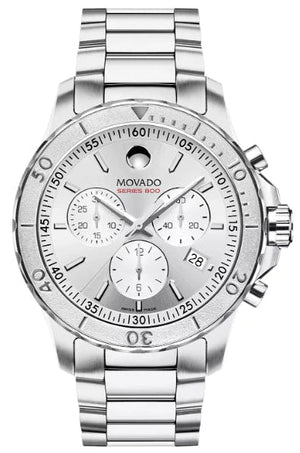  Shop Authentic Movado Series 800 Chronograph Silver Dial Silver Steel Strap Watch For Men - 2600111 - Luxxuri