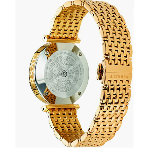  Shop Authentic Versace V-Twist Black Dial Gold Mesh Bracelet Watch for Women - VELS00819 - Luxxuri