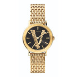  Shop Authentic Versace Virtus Quartz Black Dial Gold Steel Strap Watch for Women - VEHC00619 - Luxxuri