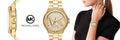  Shop Authentic Michael Kors Lennox Three Hand Gold Dial Gold Steel Strap Watch For Women - MK7229 - Luxxuri