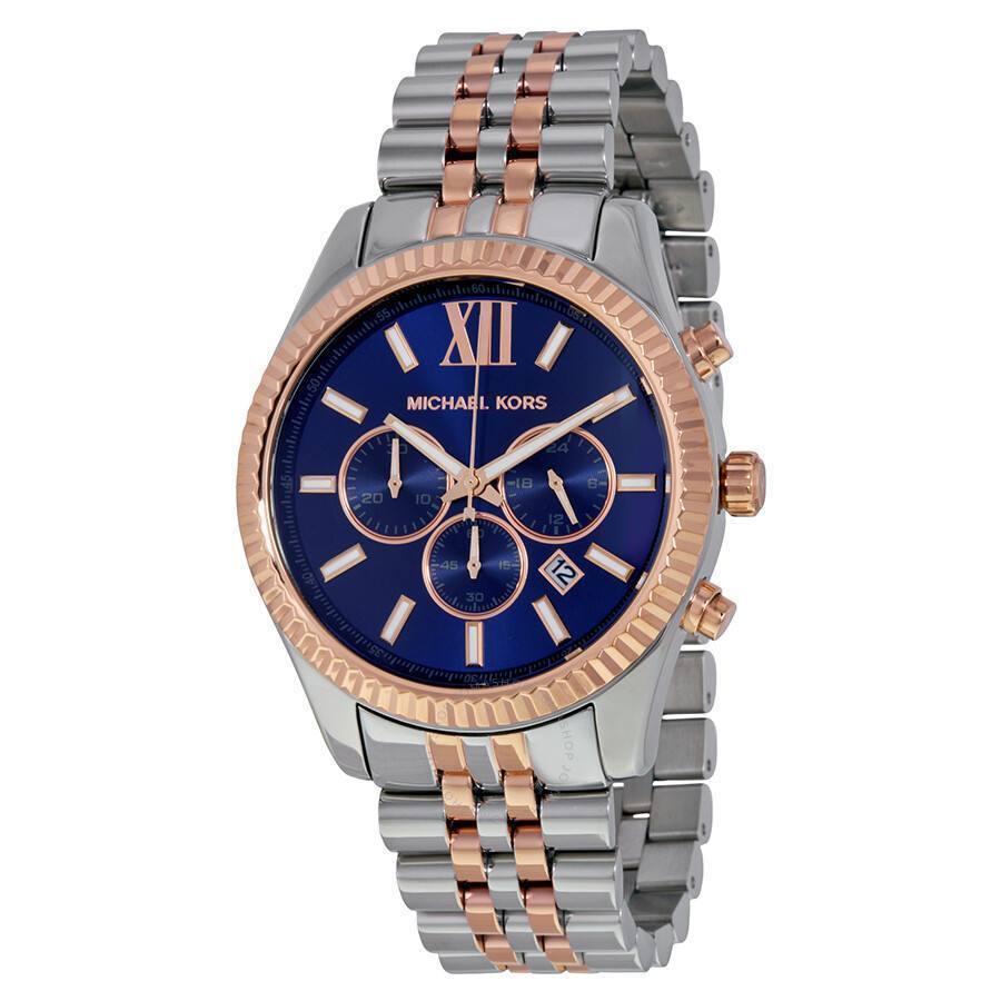  Shop Authentic Michael Kors Lexington Blue Dial Two Tone Steel Strap Watch for Men - MK8412 - Luxxuri