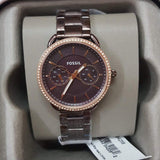  Shop Authentic Fossil Tailor Analog Brown Dial Brown Steel Strap Watch for Women - ES4258 - Luxxuri