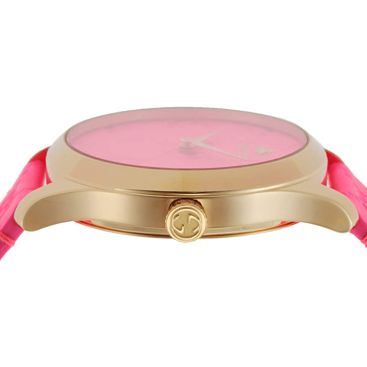  Shop Authentic Gucci G Timeless Quartz Pink Dial Pink Leather Strap Watch For Women - YA1264115 - Luxxuri