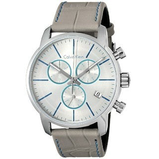  Shop Authentic Calvin Klein City Chronograph White Dial White Leather Strap Watch for Men - K2G271Q4 - Luxxuri