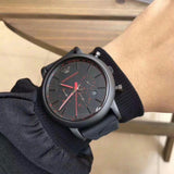 Shop Authentic Emporio Armani Luigi Chronograph Black Dial Black Rubber Strap Watch For Men - AR11024 - Luxxuri