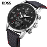  Shop Authentic Hugo Boss Navigator Black Dial Black Leather Strap Watch for Men - 1513535 - Luxxuri