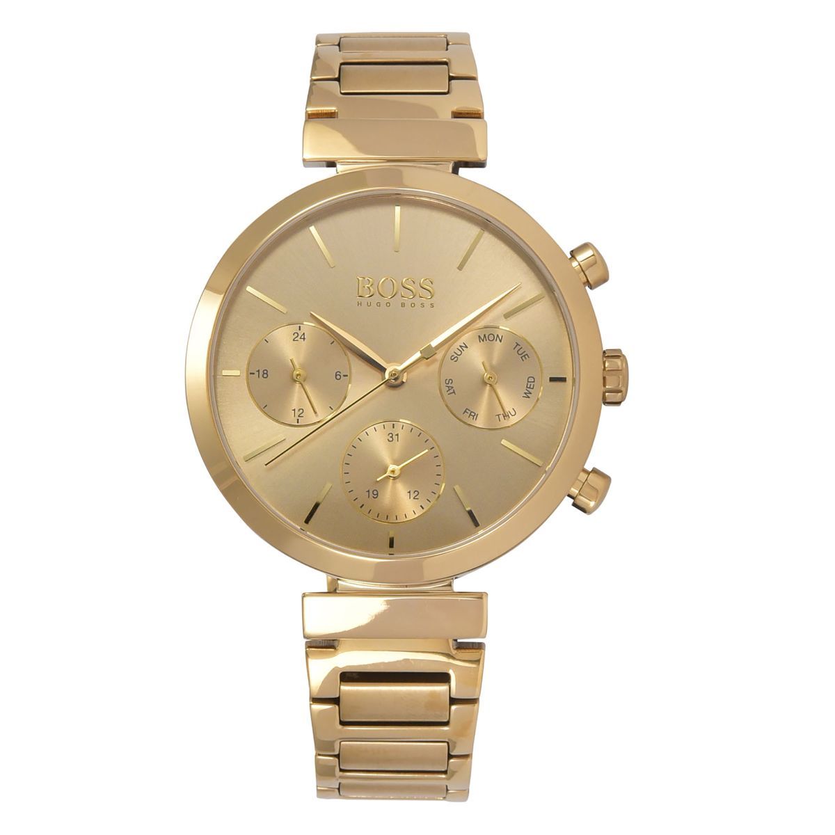  Shop Authentic Hugo Boss Flawless Gold Dial Gold Steel Strap Watch for Women - 1502532 - Luxxuri