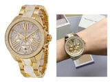  Shop Authentic Michael Kors Wren Diamonds Gold Dial Two Tone Steel Strap Watch for Women - MK6157 - Luxxuri