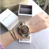  Shop Authentic Michael Kors Bradshaw Chronograph Burgundy Dial Two Tone Steel Strap For Women - MK6269 - Luxxuri