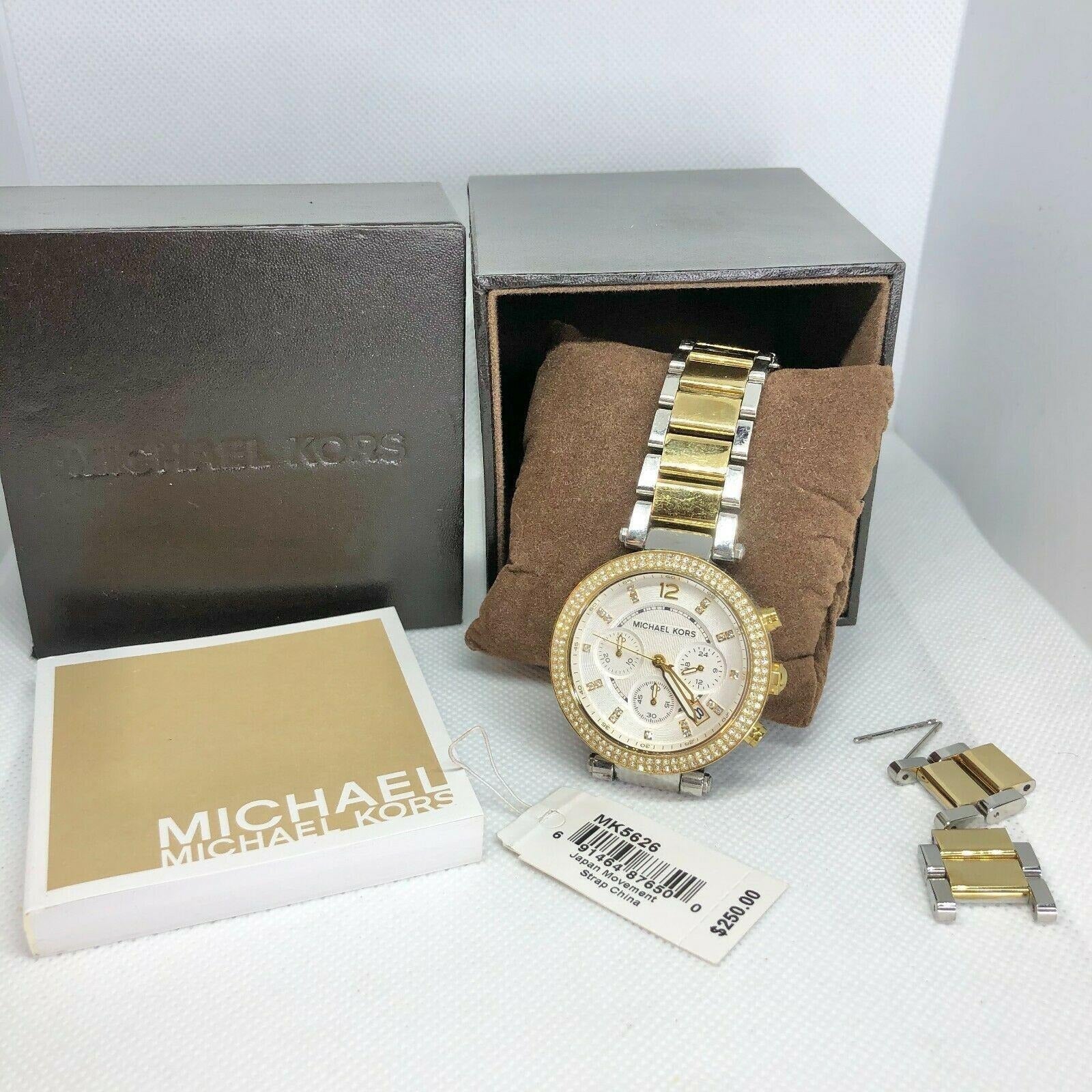 Shop Authentic Michael Kors Parker White Dial Two Tone Steel Strap Watch for Women - MK5626 - Luxxuri