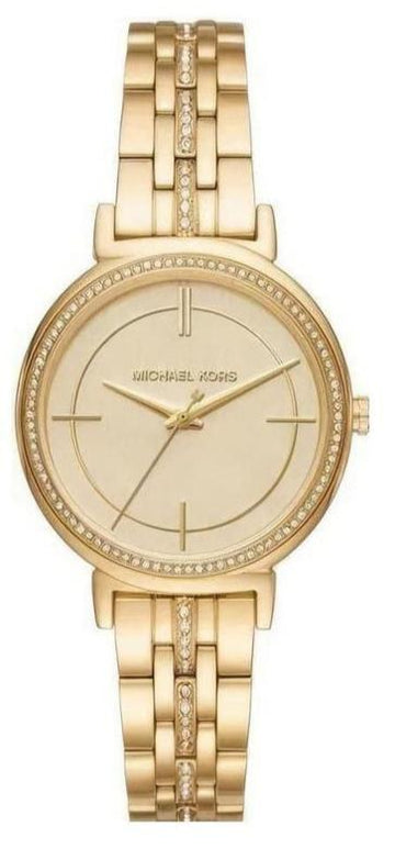  Shop Authentic Michael Kors Cinthia Quartz Gold Dial Gold Steel Strap Watch For Women - MK3681 - Luxxuri