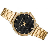  Shop Authentic Michael Kors Pyper Three-Hand Black Dial Gold Steel Strap Watch For Women - MK4593 - Luxxuri