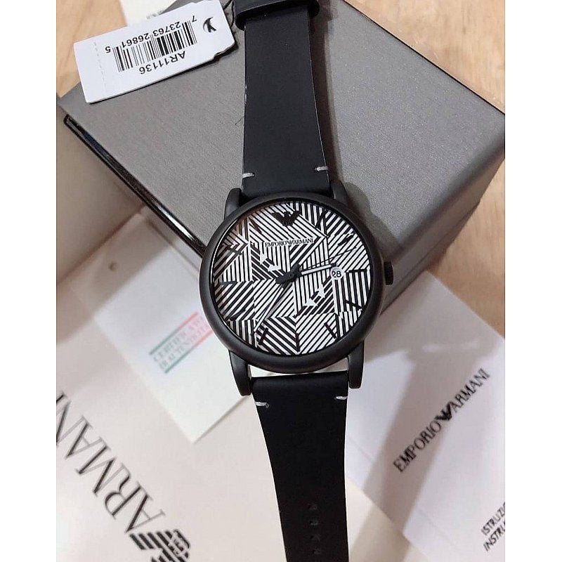  Shop Authentic Emporio Armani Luigi Quartz White Dial Black Rubber Strap Watch For Men - AR11136 - Luxxuri