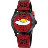  Shop Authentic Gucci G Timeless Ghost Red Dial Red Leather Strap Watch For Men - YA1264023 - Luxxuri