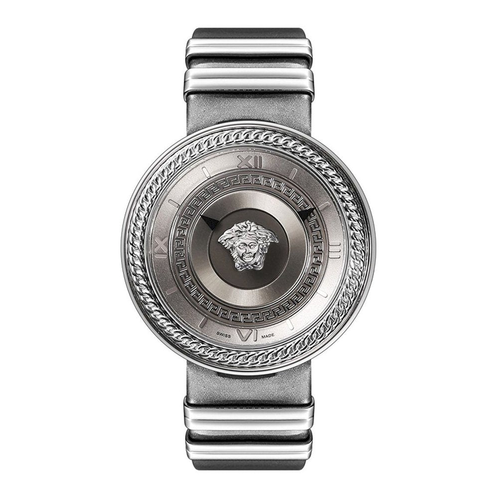  Shop Authentic Versace V Metal Icon Silver Dial Silver & Grey Strap Watch for Women - VLC120016 - Luxxuri