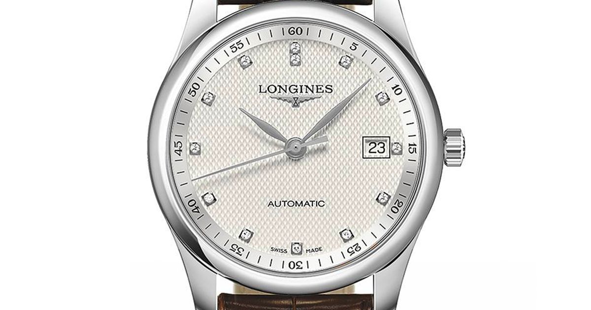  Shop Authentic Longines Master Collection Automatic 40mm White Dial Brown Leather Strap Watch for Men - L2.793.4.77.3 - Luxxuri