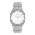  Shop Authentic Gucci 25H Quartz Diamonds Silver Dial Silver Steel Strap Watch for Women - YA163401 - Luxxuri
