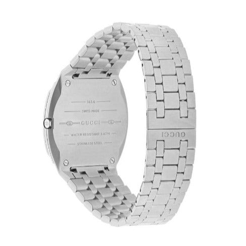  Shop Authentic Gucci 25H Quartz Diamonds Silver Dial Silver Steel Strap Watch for Women - YA163401 - Luxxuri