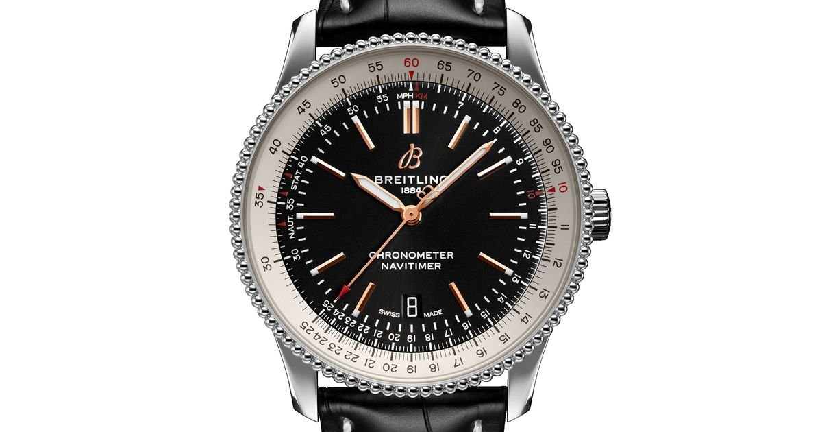  Shop Authentic Breitling Navitimer 1 Automatic 41mm Black Dial Black Leather Strap Mens Watch - A17326211B1P1 - Luxxuri
