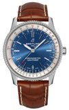  Shop Authentic Breitling Navitimer Automatic 38mm Blue Dial Brown Leather Strap Mens Watch - A17325211C1P2 - Luxxuri