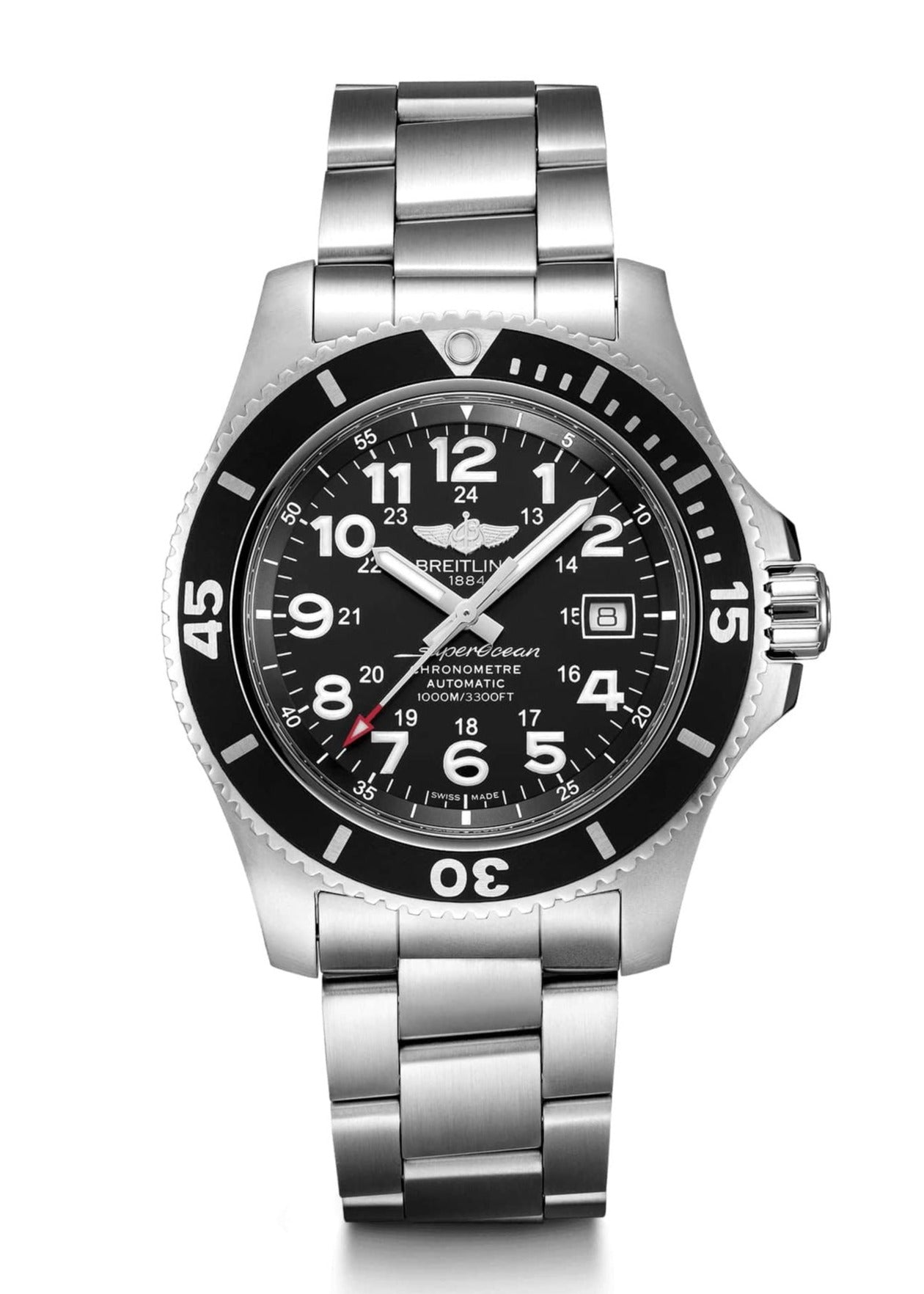  Shop Authentic Breitling Superocean II 44mm Black Dial Black Steel Strap Watch for Men - A17392D71B1A1 - Luxxuri